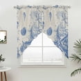 thumbnail image 4 of Blue Coastal Starfish Swag Curtains Beach Ocean Nautical Shells Conch Swag Valances for Kitchen Windows, Window Treatment Topper Curtains for Living Room Bedroom Bathroom, 28" W x 36" L, 4 of 9
