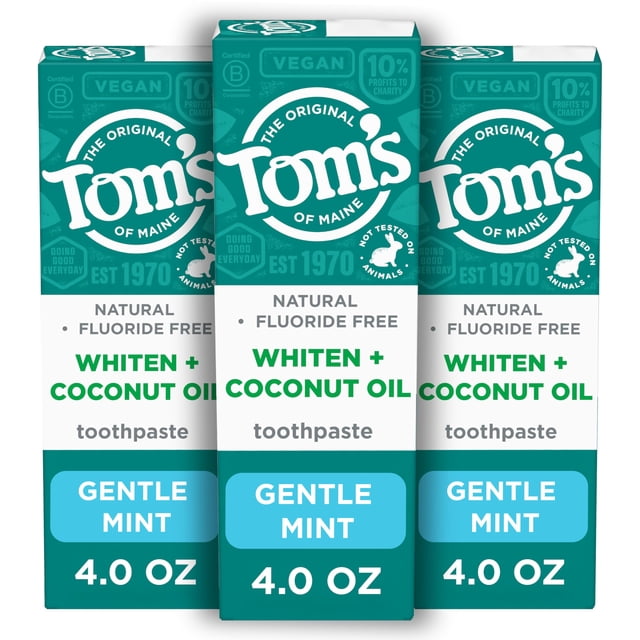 Pasta de dientes Tom's of Maine Whiten Plus Coconut Oil 120 ml x3