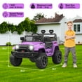 thumbnail image 3 of Camión eléctrico para montar 12V con control remoto, suspensión de resorte, luces LED, Bluetooth, 2 velocidades, juguete para niños +3 años (negro), 3 of 8