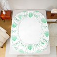 thumbnail image 4 of Manfei Green Ocean Shell Fitted Sheet Full,Kawaii Bowtie Bed Set,3 Pieces,1 Fitted Sheet and 2 Pillowcases, 4 of 6