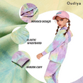 thumbnail image 4 of Oudiya Girls Tie Dye Sweatsuit Casual Pullover Long Sleeve Hooded Sweatshirt Pants 2 Piece Set Fall Winter Outfits, 5-14 Years, 4 of 7