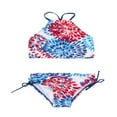 thumbnail image 1 of 2Pcs Kids Girl Tie Dye Bikini Set Fish Scale Ruffle Halter Swimsuit Toddler One Shoulder Bathing Suit Summer Outfits Set, 1 of 6