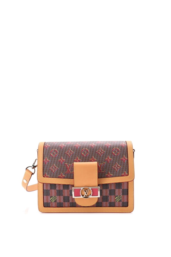 Pre-Owned Dauphine Shoulder Bag Damier Monogram LV Pop Canvas MM By Rebag