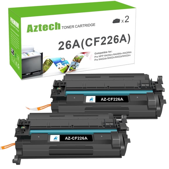 Cartucho de tóner Aztech 26A CF226A, paquete de 2 unidades para HP M402 M426