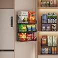 thumbnail image 4 of 3 Tier Large Stackable Snack Organizer - Versatile Wall Mounted Wire Storage Basket with Divider for Candy Chip Cans Bars - Ideal for Pantry Office Home, 4 of 5