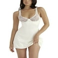 thumbnail image 2 of Women‘s Sling Dress Spaghetti Strap Backless Low Cut Lace Patchwork Mini A-Line Dress, 2 of 6