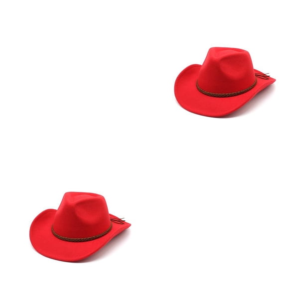 Minnieouse Sombreros de vaquero Diseño especial Gorras masculinas cómodas y suaves Estilo simple Gorra cómoda Decorativa al aire libre Rojo M (56-58 cm) 2piezas