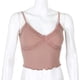 thumbnail image 4 of Camisola de encaje con cuello en V y tirantes finos acanalados para mujer, 4 of 7