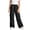 Black, variant on QIUOMBBP Girl's High Waist Wide Leg Trousers Elastic Cargo Pants with Drawstring&Pockets Solid Color School Uniform Pants Black 5-6Years