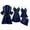 Navy, variant on Zkozptok 4 Pieces Satin Pajamas Set for Women Robe & Camisole Nightdress Silk Tops and Shorts Lace Nightgown Sets