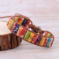 thumbnail image 2 of Mixed Color Turquoises Cylindrical Stone Leather Wrap Bracelets for Women Men, 2 of 6