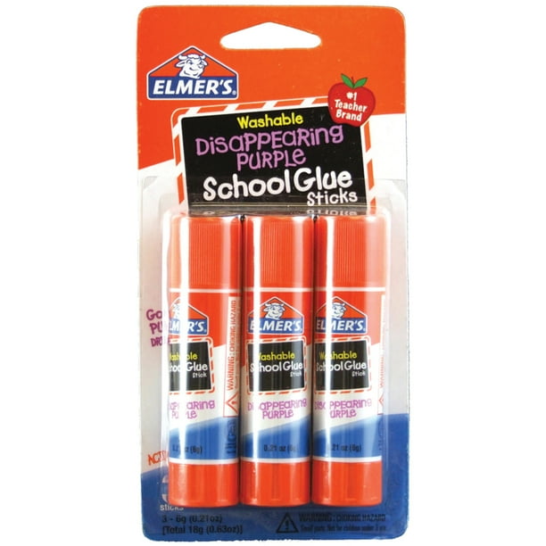 Elmer's Disappearing Purple Washable School Glue Sticks, 0.21 oz, 3