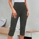 thumbnail image 2 of Leggings capri de 7/8 para mujer: color liso, ligeros, transpirables, cintura elástica para el verano, tallas S-XXXL, 2 of 5