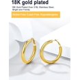 thumbnail image 2 of Chunky Hoop Earrings For Women, 30/40/60/80Mm Stainl Steel Hoops, Gold Hoop Earrings, Simple & Polished Thick Ear Jewelry,Black Hoop Earrings[Z4801], 2 of 2