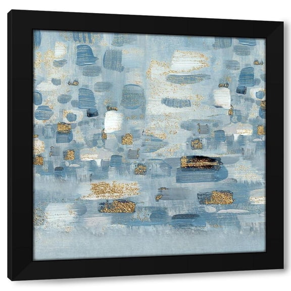 Susan Jill 12x12 Black Modern Wood Framed Wall Art Titled - Sea Glass Reflection II