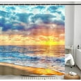 thumbnail image 3 of Beach Shower Curtain Sets for Bathroom, Sunrise Sunset View Scene Shower Curtain Seashore Summer Coastal Seaside Seascape Bathroom Curtains Waterproof with Hooks 70X70IN, 3 of 4