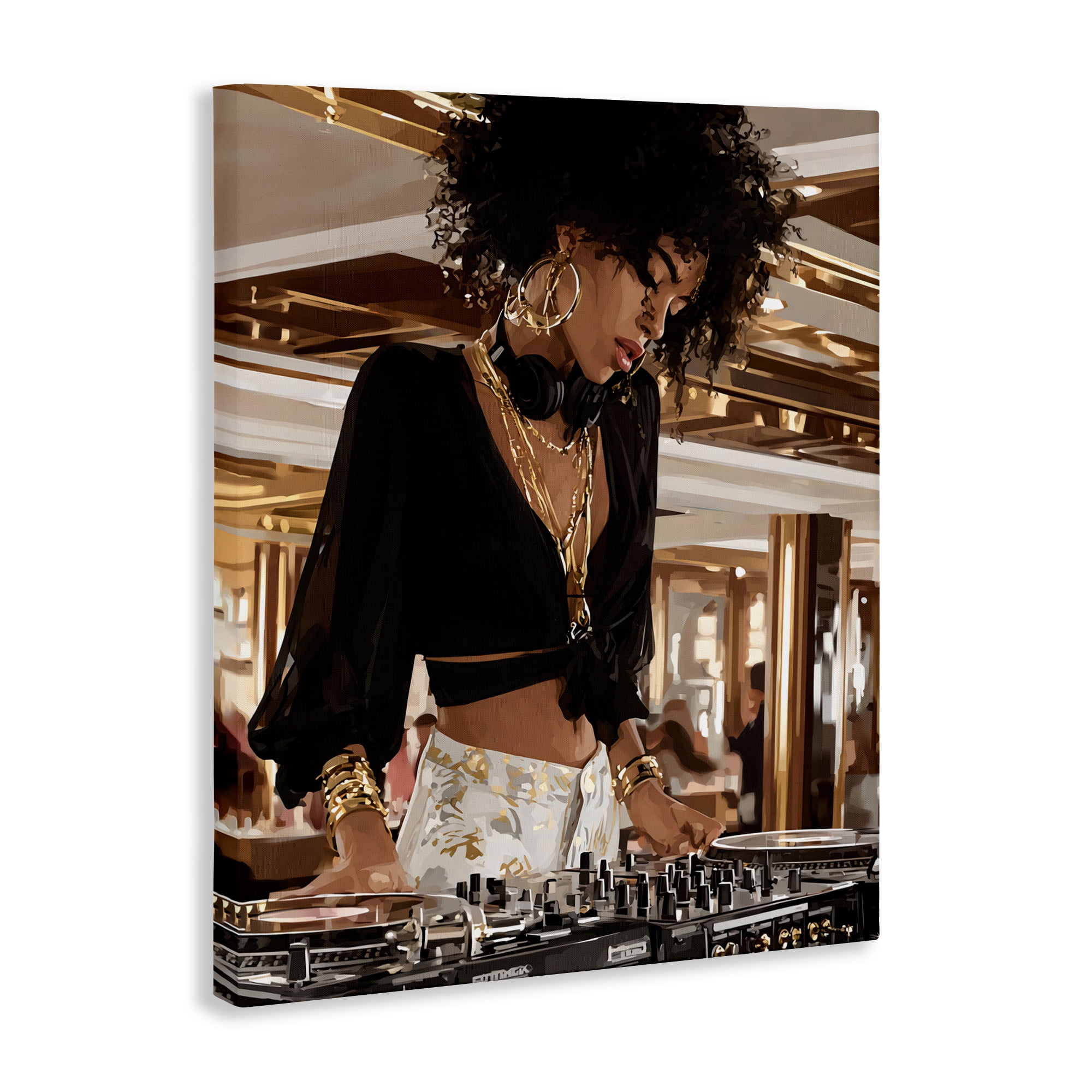 Stupell Industries Woman Of Music Live DJ Canvas Wall Art, design by Franklyn Gregory