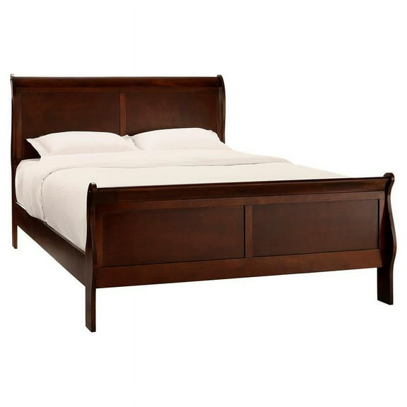 Lexicon Mayville Traditional Wood Eastern King Sleigh Bed in Brown Cherry
