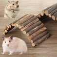 thumbnail image 1 of Flmtop Hamster Ladder Arch Bridge Stable Wood Multifunctional Pet Shelter Cage Toy for Parrot, 1 of 9