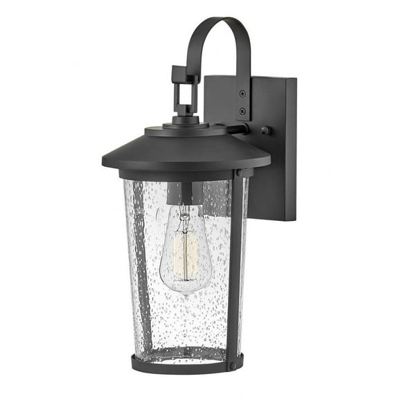 82020BK Lark Banks - 1 Light Small Outdoor Wall Lantern In Transitional Style-15 Inches Tall and 7.25 Inches Wide
