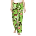 thumbnail image 1 of Fotbe Cute Green Frog Pantalones de Pijama para Mujer, Pantalones de Dormir, Pantalones Pj con Cordón y Bolsillos-X-Large, 1 of 6