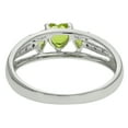 thumbnail image 3 of .70 Ct Triple Heart Green Peridot .018 cttw Diamond Sterling Silver Ring 9, 3 of 4