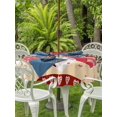 thumbnail image 2 of Outdoor Tablecloth with Umbrella Hole and Zipper, Yellow Valentines Day Round Table Cloth 60 Inch Waterproof Tablecloth, Love Hearts Romantic Farmhouse Picnic Table Cover for Patio Camping, 2 of 7
