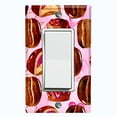 thumbnail image 1 of Metal Light Switch Wall Plate Outlet Cover (Coffee Mocha Candy Bean Toffee Swirl Pink Heart - Single Rocker), 1 of 2