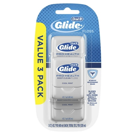 Oral-B Glide Pro-Health Deep Clean Dental Floss, Cool Mint, 40 m, Pack of