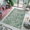 thumbnail image 2 of HomeNette Machine Washable Rug 140x300 cm, Non Slip, Stain Resistant, Olive Green Rugs for Living Room, Bedroom, Bathroom, Kitchen, Decorative Modern Cotton Boho Patterned Tokyo Collection Area Rugs, 2 of 6
