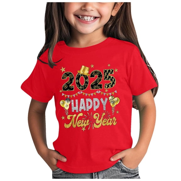 Godom Girls' Short Sleeve Shirts Round Neck Cotton T-Shirt Kids Tee Tops Girl Clothes