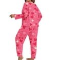 thumbnail image 5 of FDGIU ‌‌‌‌Women's Heart Print Pajamas Plus Size - Long Sleeve Button Up & Pants Comfy Sleepwear Set, 5 of 6