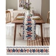 thumbnail image 3 of Table Runner Dresser Scarves 48 Inch Long, Memorial Day Patriotic Blue and Red Star Linen Dining Table Runners American Flag on Cotton Linen Tabletop Scarf for Wedding Holiday Party Kitchen, 3 of 7