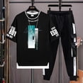 thumbnail image 2 of Conjuntos de pantalones superiores para exteriores, camiseta para hombre XL 5XL, chándal de tendencia 2024, trajes deportivos estéticos para correr, ropa holgada básica estampada para hombre, 2 of 5