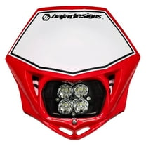 Baja Designs 55-7001-4R - Headlight Location Mounted Squadron Sport 3" 20W Square Driving/Combo Beam LED Light Kit with Red Head Shell