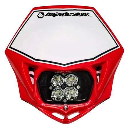 Baja Designs 55-7001-4R - Headlight Location Mounted Squadron Sport 3" 20W Square Driving/Combo Beam LED Light Kit with Red Head Shell