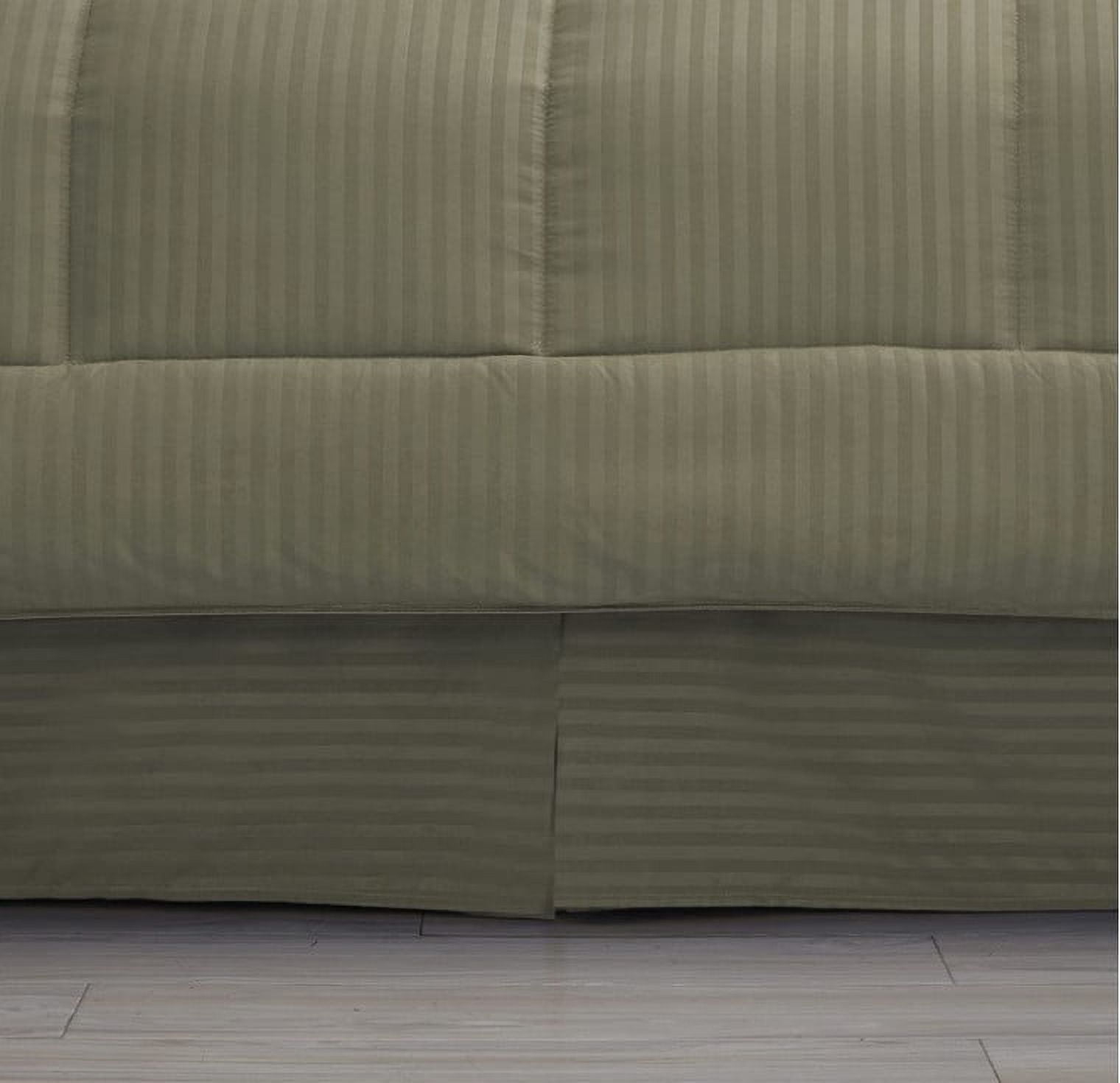 Sweet Home Collection 8-Piece Hotel Style Dobby Stripe Bed in a Bag, Queen
