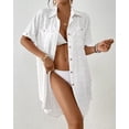 thumbnail image 4 of Bsubseach Fashion Women Beach Cover Ups Swiss Dot Shirt Dresses Button Down Swim Coverup Vacation Outfits, 4 of 6