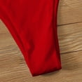thumbnail image 6 of Bikini Sets for Women 3-Piece Triangle Swimsuit with 2 Tie Side Bottoms, Solid Color Red M, 6 of 7