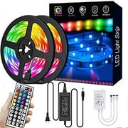 XIBUZZ 32.8ft with 44 Keys IR Remote for Color Change Wi-Fi RGB LED Strip Lights Kit for Bedroom Decorating 1-Pack