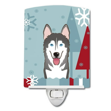 

Caroline s Treasures BB1714CNL Winter Holiday Alaskan Malamute Ceramic Night Light 6x4x3 multicolor