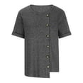 thumbnail image 5 of Mittory Womens Tops Short Sleeve Button Side Asymmetrical Shirts Tunics Basic Fashion Summer Clothes, 5 of 8