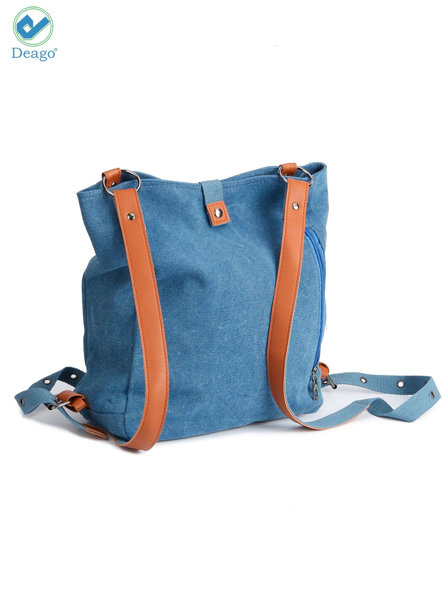 Deago Purse Handbag for Women Canvas Tote Bag Casual Shoulder Bag School Bag Rucksack Convertible Backpack (Blue) - image 4 of 10