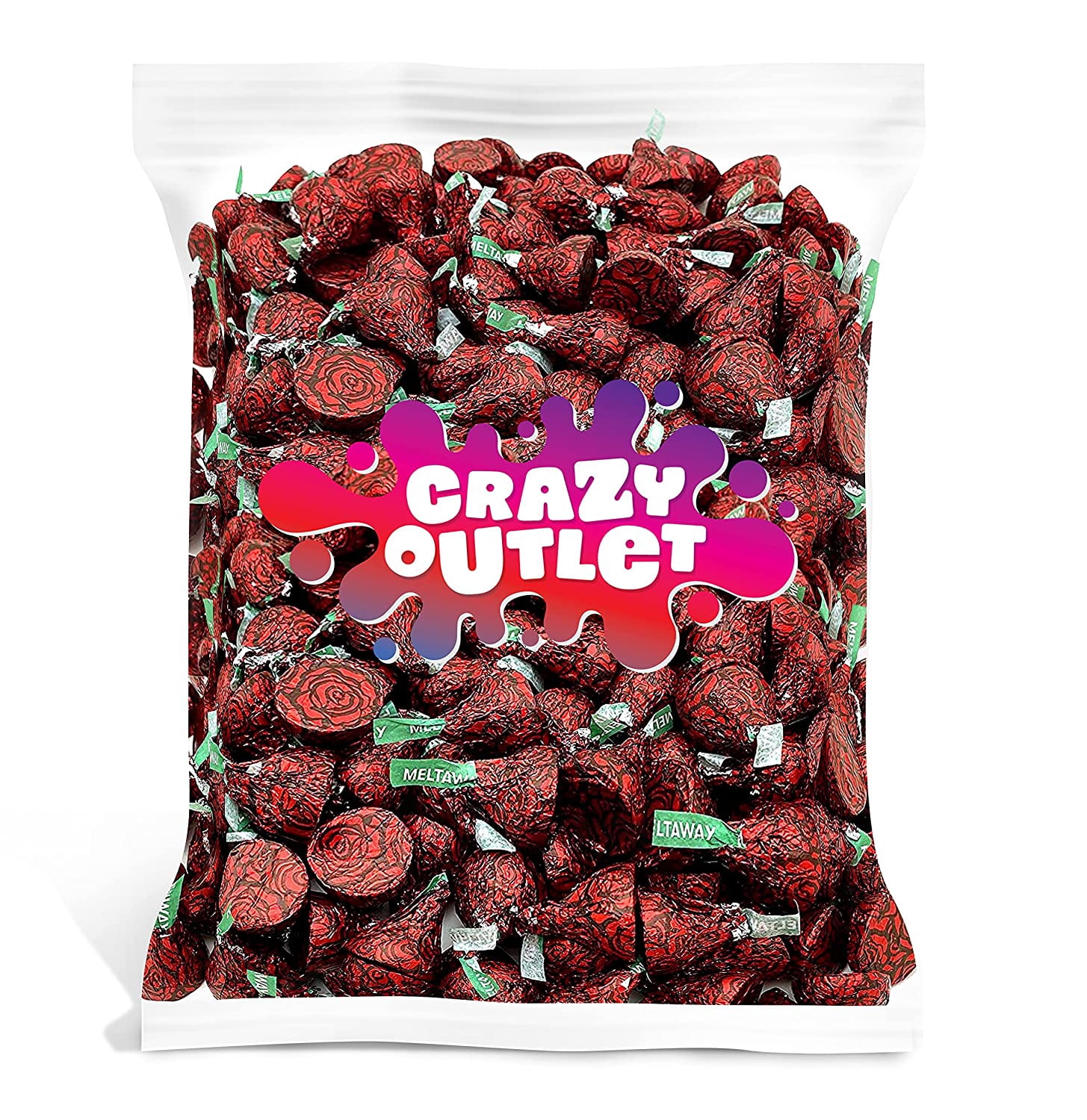 HERSHEY'S KISSES Roses Milk Chocolate Meltaway Center Candy - Bulk Pack, 2 Pounds