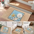 thumbnail image 6 of Summer Marine Life Washable Small Entryway Area Rugs 2'x3', Coastal Starfish Ocean Conch Rope Border Low Pile Throw Rug Non-Slip Sturdy Edge Binding Carpet for Front Door Floor Room Entry, 6 of 9