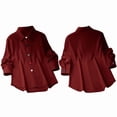 thumbnail image 3 of Camisa Informal de Moda para Mujer, con Botones, Cuello , Blusas Holgadas y Regulares, Blusas de Otoño Rojo XL, 3 of 7