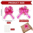 thumbnail image 3 of Uxcell 8 paquetes de lazo para envolver regalos, lazos de cinta de grano de madera de 8.7" x 6.7" en rojo rosa, 3 of 6
