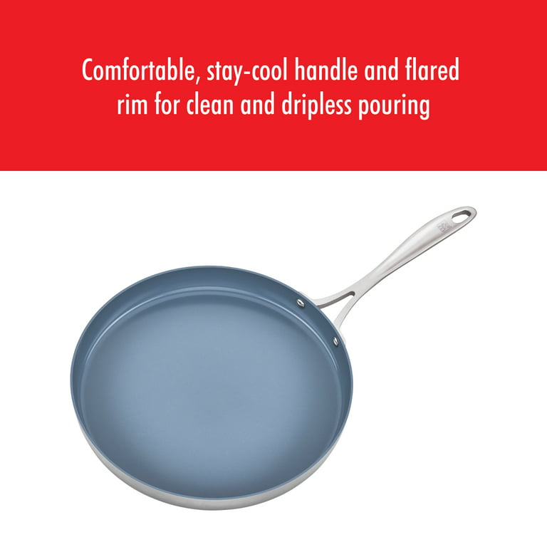 Zwilling Spirit 3-ply Ceramic Nonstick Frying Pan, Stainless Steel, 12