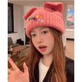 thumbnail image 2 of CoCopeaunts Beanies Hat for Women Fashion Knit Skull Beanie Cap Plush Warm Buttons Beanies Hat Cute Cat Ear Hat Winter Beanies Hat, 2 of 7
