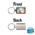 thumbnail image 4 of White Cat Pop Art Metal Rectangle Keychain, 4 of 7